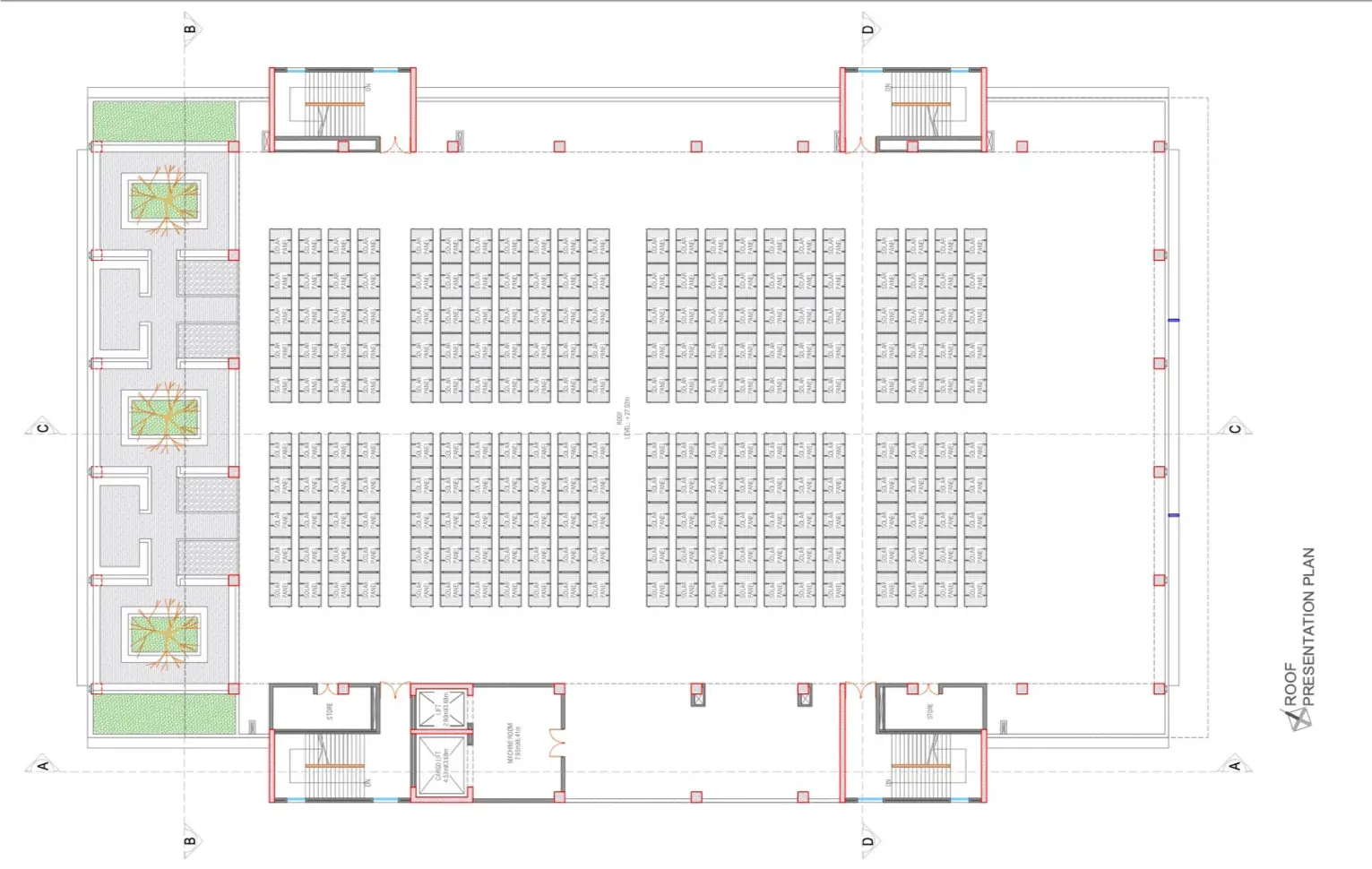 Roof presentation plan, October4128 factory building