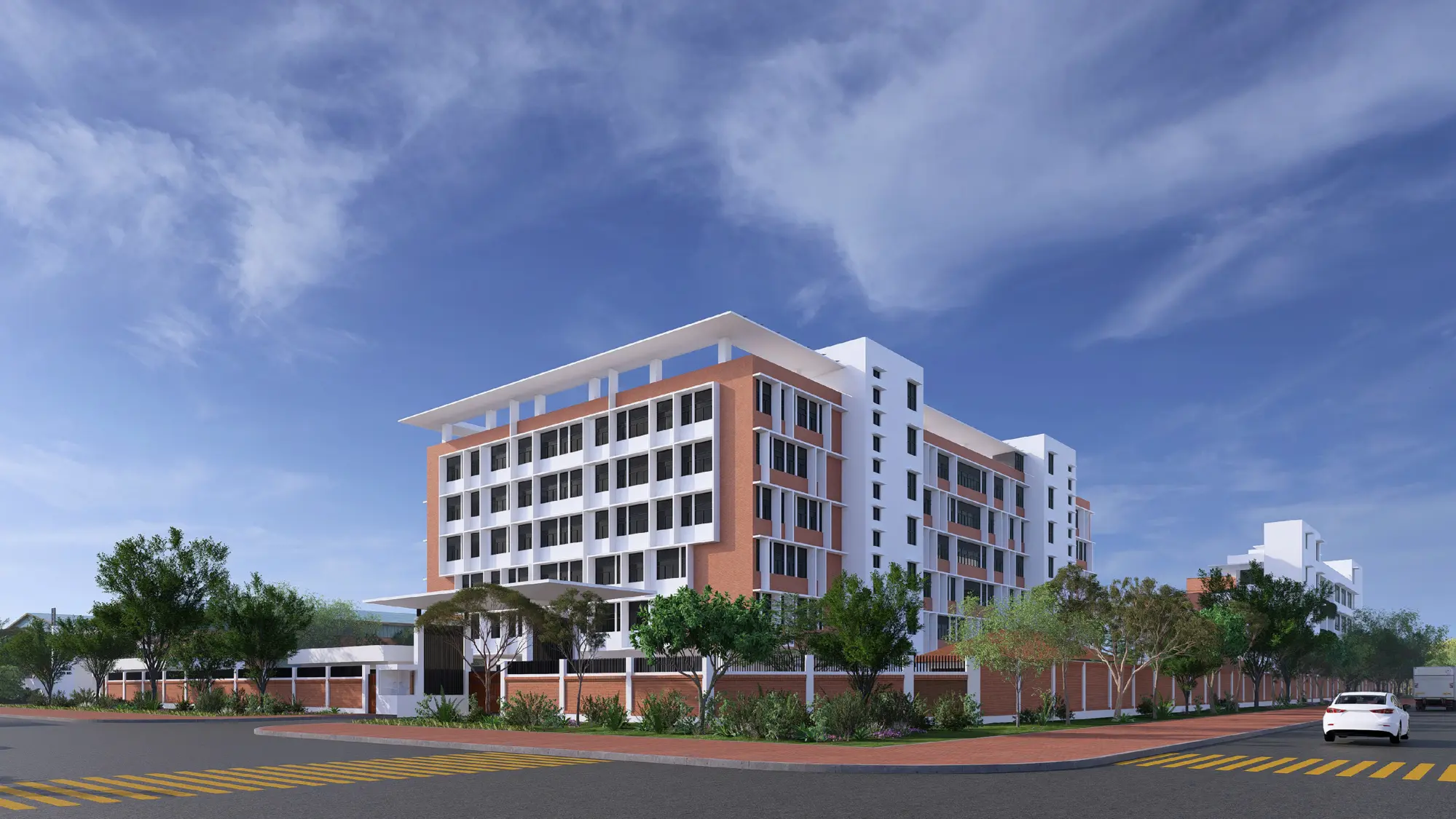 Street view from the south-east — architectural visualisation